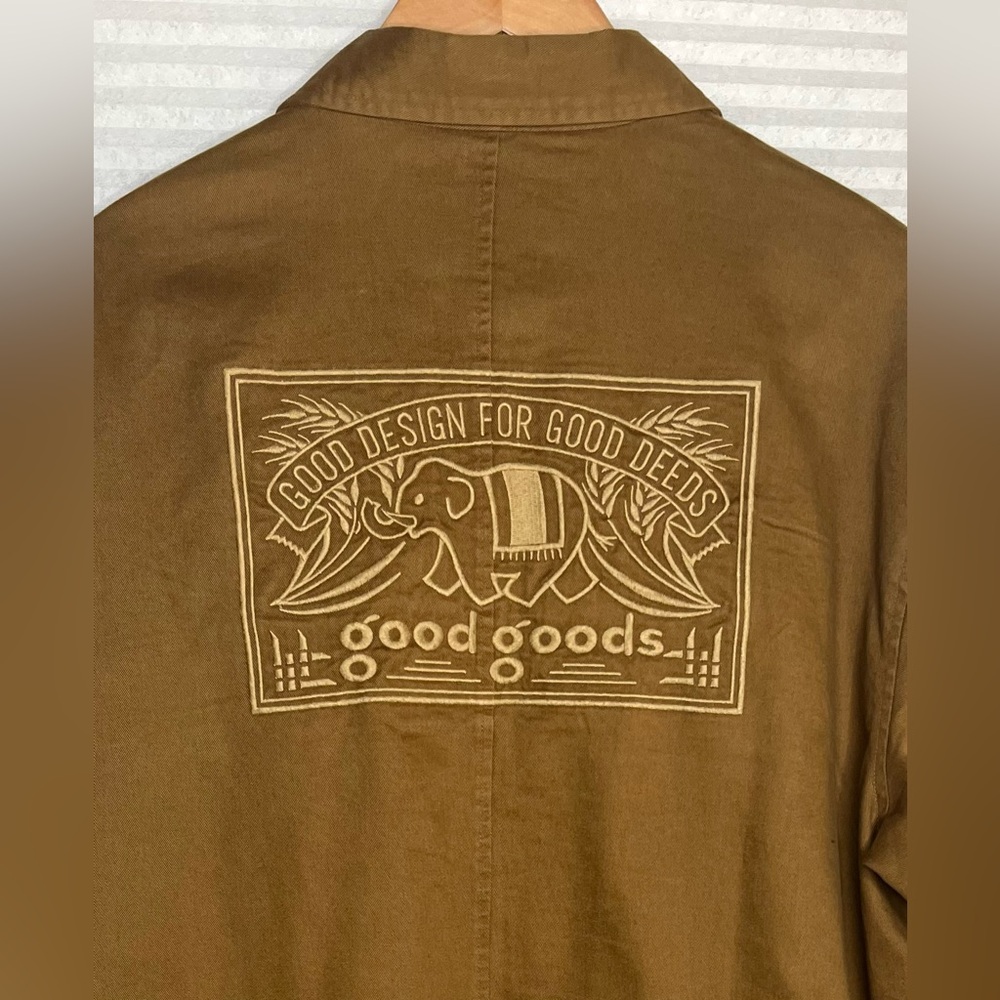 Good Design for Good Deeds Men’s Utility Brown Khaki Jacket Large - Picture 9 of 9